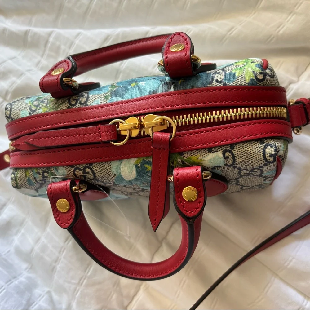 Gucci Blooms Floral Canvas and Red Leather Women's Mini Bag Brand New - Picture 3 of 8
